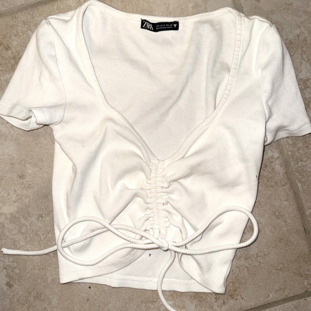 Zara Women's White Crop-top